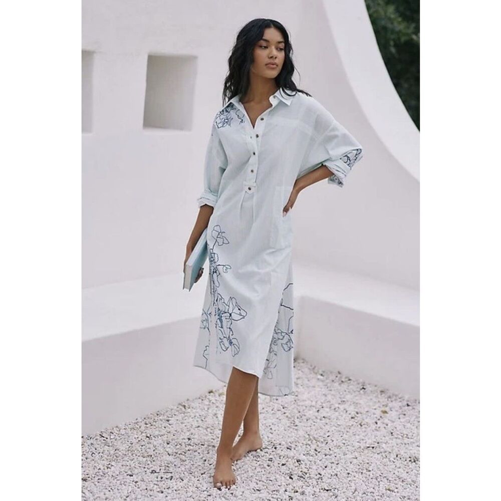 Anthropologie Long Sleeve Popover Dress